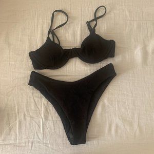 Ribbed Black Bikini Set Brand New